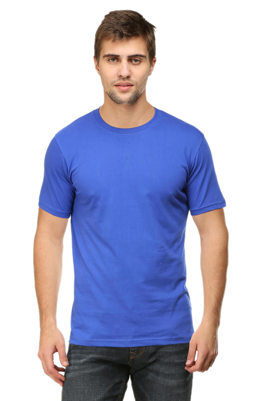 Royal Blue Plain Unisex Round Neck Half Sleeve T-Shirt